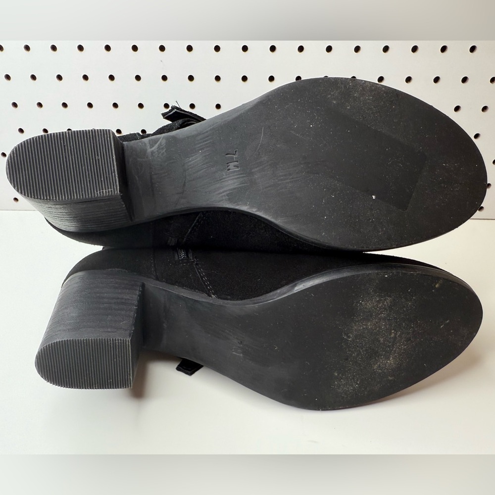 Anthropologie Matisse Harper Black Suede Leather Ankle Boots Women’s 7M Side Zip - Picture 15 of 16